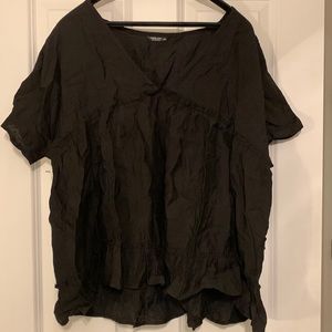 Black ruffle shirt
